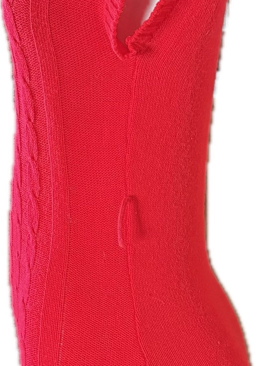 Vintage Chillipop Fitted Red Turtleneck Cable-Knit Mini Dress - Picture 11 of 13